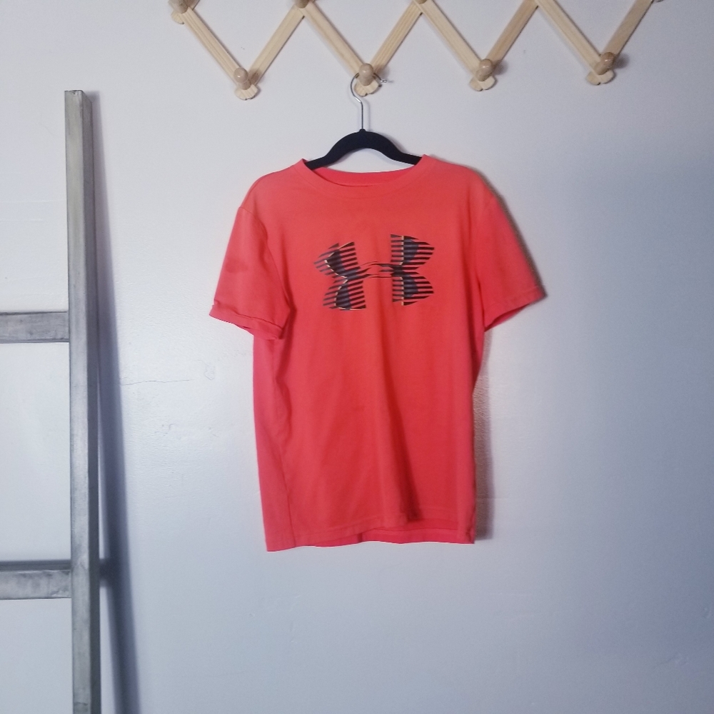 UNDER ARMOUR YOUTH MEDIUM LOOSE HEAT GEAR ORANGE SHIRT
